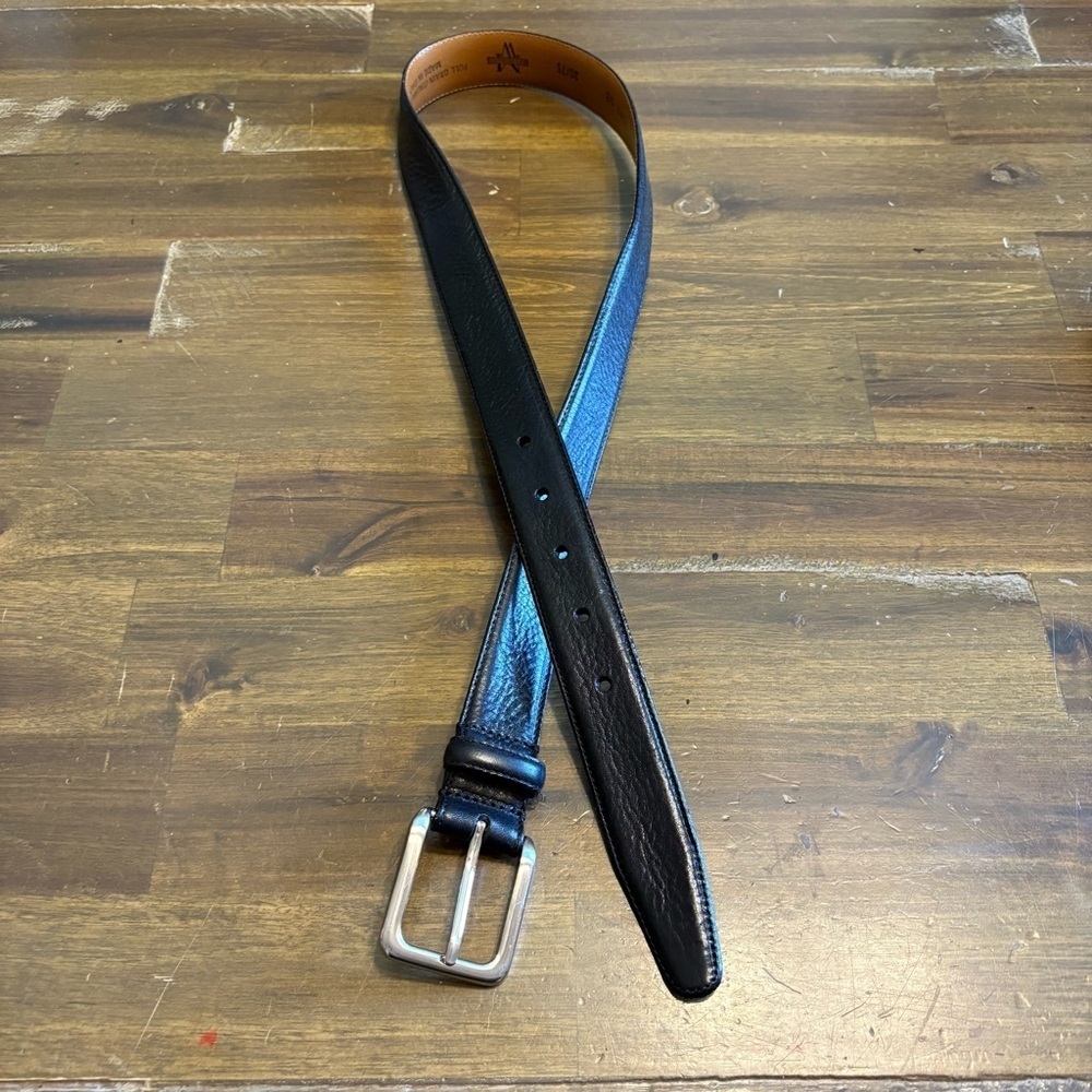 Men’s Warehouse Black Italian Leather Belt Classic Career 30 75